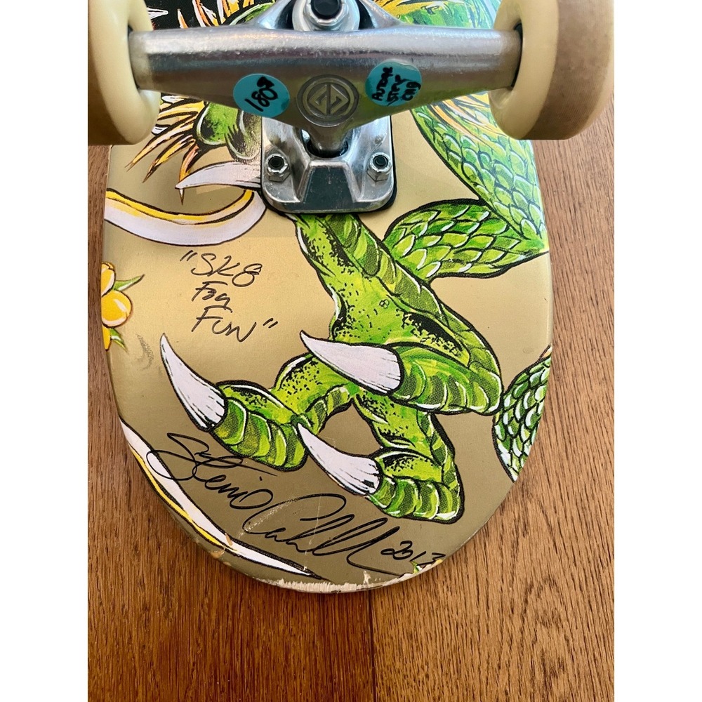 Signed Steve Caballero Powell Peralta Skateboard Autographed Golden Dragon